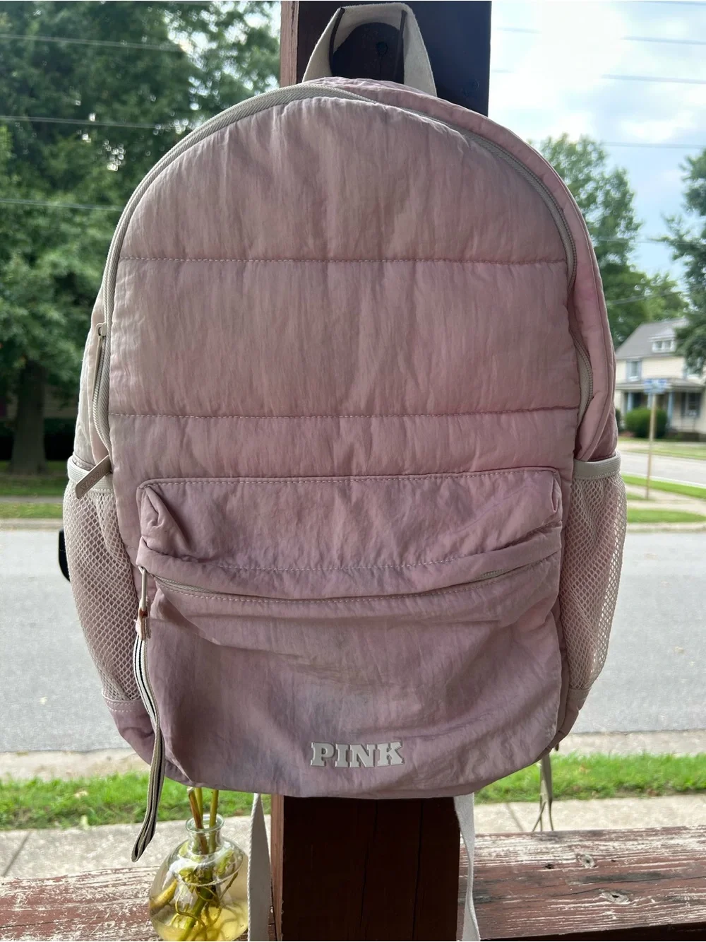 PINK Victoria's Secret Quilted Light Pink Daypack